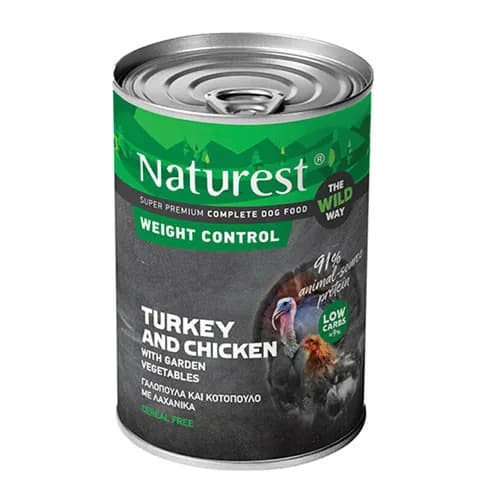 Pet Interest Naturest The Wild Way Turkey and Chicken Weight Control, 400g can, Adult Dog